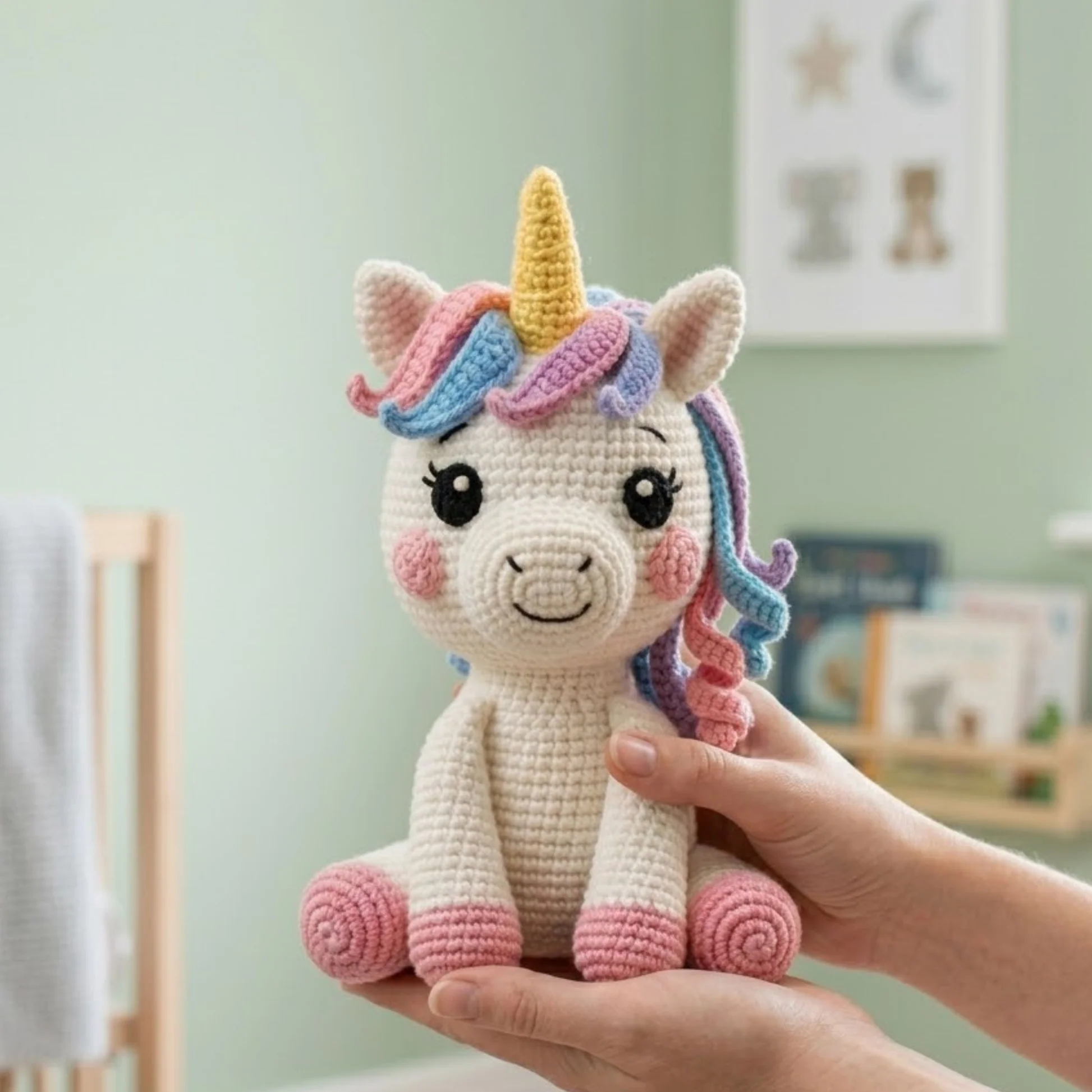 Handmade Crochet Unicorn Plush Toy - Image 4
