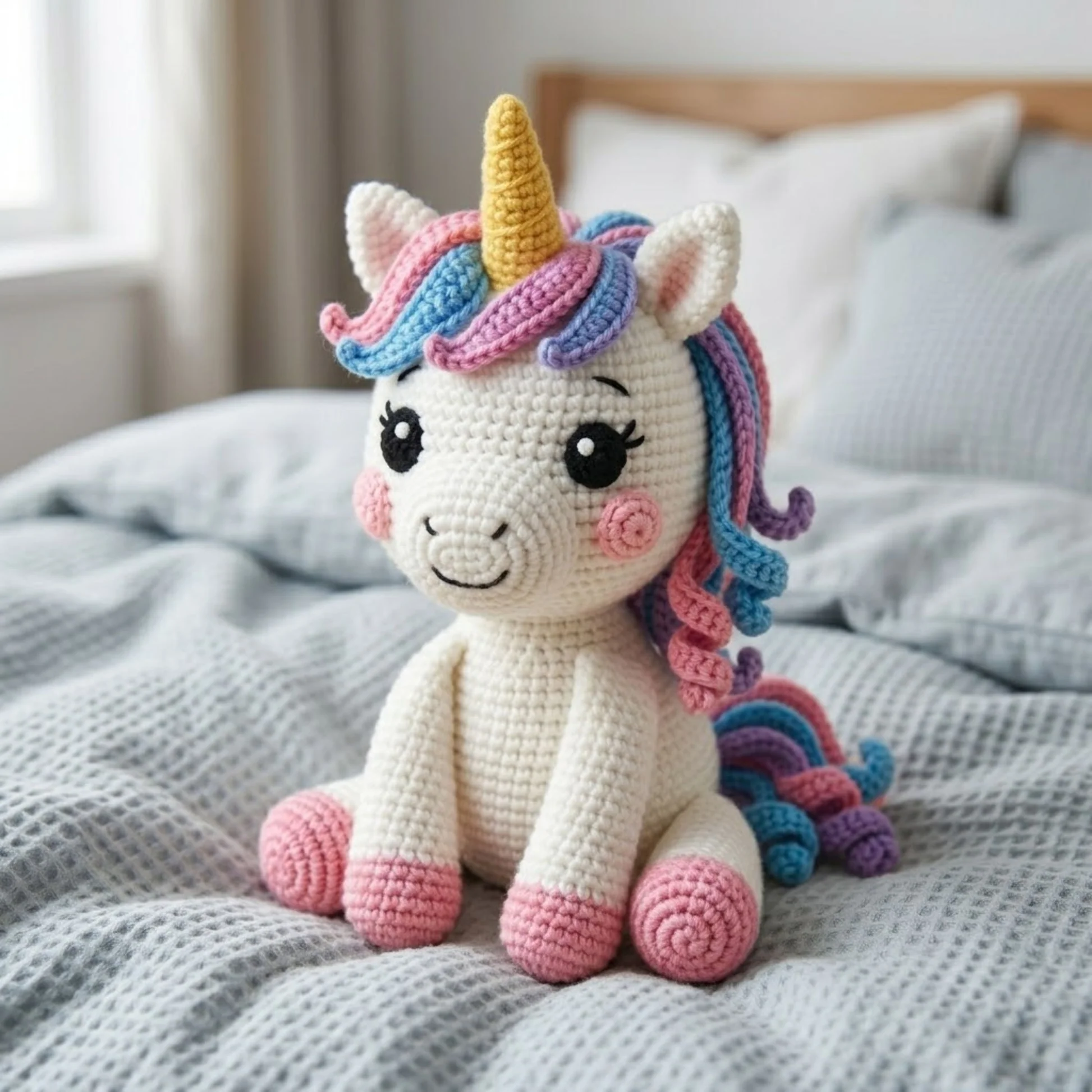 Handmade Crochet Unicorn Plush Toy - Image 2