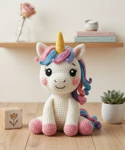 Handmade Crochet Unicorn Plush Toy