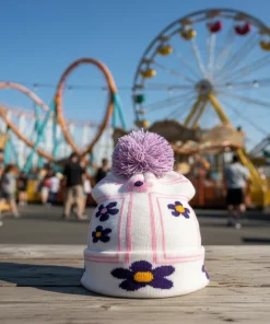 Alternative view of Handmade Floral Pom Pom Knit Beanie