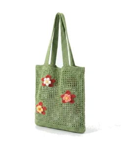 Handmade Crochet Floral Mesh Tote Bag