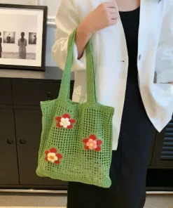 Alternative view of Handmade Crochet Floral Mesh Tote Bag