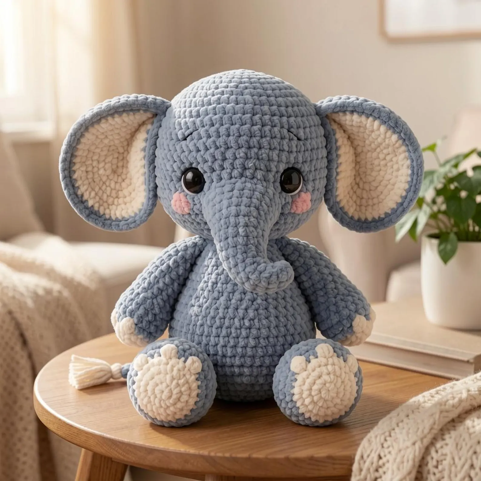 Handmade Crochet Elephant Plush Toy - Image 2